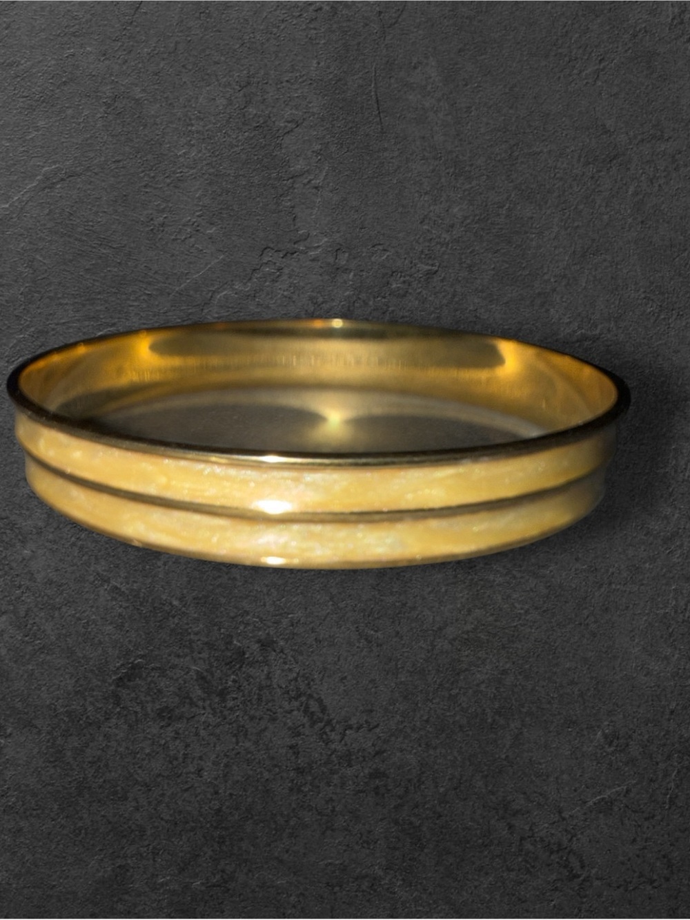 Vintage Monet Cream Lucite & Gold Tone Bangle Bracelet| Elegant Signed Bangle